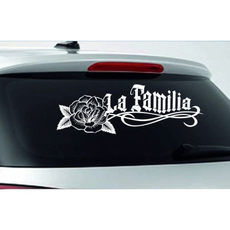 Aufkleber Auto Heckscheibe Car Tattoo Style La Familia Pferd Pferde Gecko Sprüche Power Blumen Ranke Fee Hexe Faultier Kolben