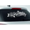 Aufkleber Auto Heckscheibe Car Tattoo Style La Familia Pferd Pferde Gecko Sprüche Power Blumen Ranke Fee Hexe Faultier Kolben