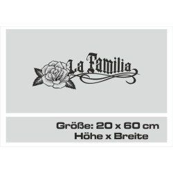 Aufkleber Auto Heckscheibe Car Tattoo Style La Familia Pferd Pferde Gecko Sprüche Power Blumen Ranke Fee Hexe Faultier Kolben