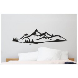 Schlafzimmer Landschaft Berge Wandern Alpen Wald Tanne Wandtattoo Aufkleber Wand Wandsticker
