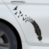 Aufkleber SET Auto Heckscheibe Car Tattoo Style La Familia Pferd Gecko Sprüche Power Blumen Ranke Fee Hexe Faultier Kolben