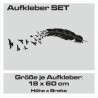 Aufkleber SET Auto Heckscheibe Car Tattoo Style La Familia Pferd Gecko Sprüche Power Blumen Ranke Fee Hexe Faultier Kolben