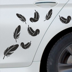 Aufkleber SET Auto Heckscheibe Car Tattoo Style La Familia Pferd Gecko Sprüche Power Blumen Ranke Fee Hexe Faultier Kolben