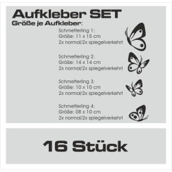 Aufkleber SET Auto Heckscheibe Car Tattoo Style La Familia Pferd Gecko Sprüche Power Blumen Ranke Fee Hexe Faultier Kolben