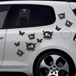 Aufkleber SET Auto Heckscheibe Car Tattoo Style La Familia Pferd Gecko Sprüche Power Blumen Ranke Fee Hexe Faultier Kolben