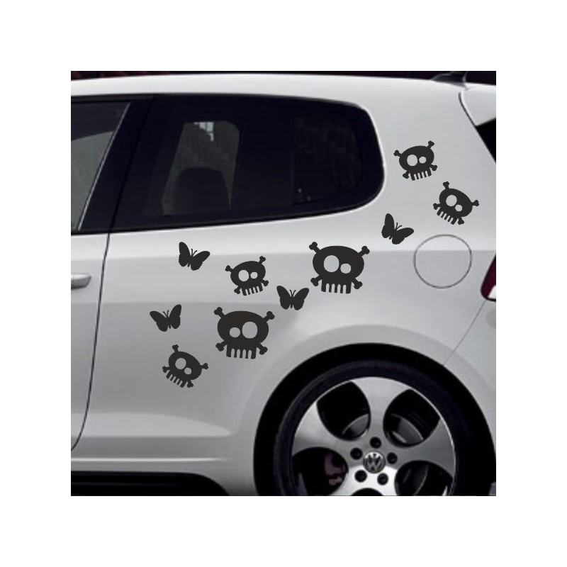 Aufkleber SET Auto Heckscheibe Car Tattoo Style La Familia Pferd Gecko Sprüche Power Blumen Ranke Fee Hexe Faultier Kolben