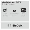 Aufkleber SET Auto Heckscheibe Car Tattoo Style La Familia Pferd Gecko Sprüche Power Blumen Ranke Fee Hexe Faultier Kolben