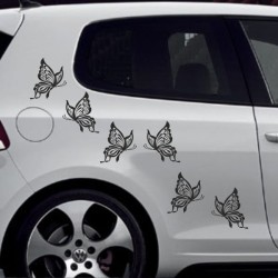 Aufkleber SET Auto Heckscheibe Car Tattoo Style La Familia Pferd Gecko Sprüche Power Blumen Ranke Fee Hexe Faultier Kolben