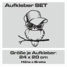 Aufkleber SET Auto Heckscheibe Car Tattoo Style La Familia Pferd Gecko Sprüche Power Blumen Ranke Fee Hexe Faultier Kolben