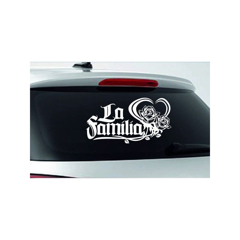 Aufkleber Auto Heckscheibe Car Tattoo Style La Familia Pferd Pferde Gecko Sprüche Power Blumen Ranke Fee Hexe Faultier Kolben