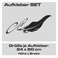 Aufkleber SET Auto Heckscheibe Car Tattoo Style La Familia Pferd Gecko Sprüche Power Blumen Ranke Fee Hexe Faultier Kolben