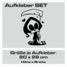 Aufkleber SET Auto Heckscheibe Car Tattoo Style La Familia Pferd Gecko Sprüche Power Blumen Ranke Fee Hexe Faultier Kolben