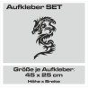 Aufkleber SET Auto Heckscheibe Car Tattoo Style La Familia Pferd Gecko Sprüche Power Blumen Ranke Fee Hexe Faultier Kolben