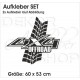4x4 Aufkleber 2er SET Auto Safari Offroad OFF ROAD Reifenspur Reifen Profil Allrad Race Fahrzeug Beschriftung