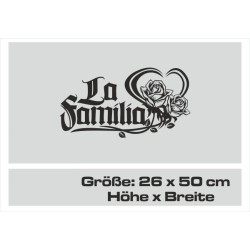 Aufkleber Auto Heckscheibe Car Tattoo Style La Familia Pferd Pferde Gecko Sprüche Power Blumen Ranke Fee Hexe Faultier Kolben