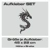 Aufkleber SET Auto Heckscheibe Car Tattoo Style La Familia Pferd Gecko Sprüche Power Blumen Ranke Fee Hexe Faultier Kolben