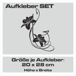Aufkleber SET Auto Heckscheibe Car Tattoo Style La Familia Pferd Gecko Sprüche Power Blumen Ranke Fee Hexe Faultier Kolben
