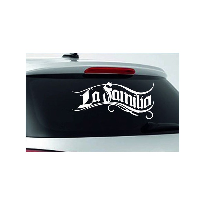 Aufkleber Auto Heckscheibe Car Tattoo Style La Familia Pferd Pferde Gecko Sprüche Power Blumen Ranke Fee Hexe Faultier Kolben