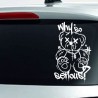 Aufkleber Auto Heckscheibe Car Tattoo Style La Familia Pferd Pferde Gecko Sprüche Power Blumen Ranke Fee Hexe Faultier Kolben