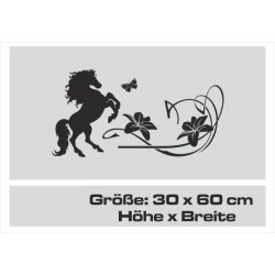 Aufleber Auto Pferd Fohlen Stute Hengst Hufeisen Glück Spruch Dekor Stall Pferdehof Reiten Sport Familie Ponny Kinder