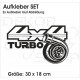 4x4 Aufkleber 2er SET Auto Safari Turbo Speed Offroad OFF ROAD  Allrad Race Cross Fahrzeug Beschriftung
