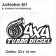 4x4 Aufkleber 2er SET Auto Turbo Diesel Speed Cross Offroad OFF ROAD  Allrad Race Fahrzeug Beschriftung