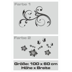 Wandaufkleber Wandtattoo Aufkleber Wand 2farbig Blumen Ranke Dekor Tattoo Musik Swing Noten Blüten Blumen Landschaft Rosen Liebe