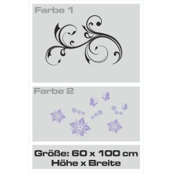 Wandaufkleber Wandtattoo Aufkleber Wand 2farbig Blumen Ranke Dekor Tattoo Musik Swing Noten Blüten Blumen Landschaft Rosen Liebe