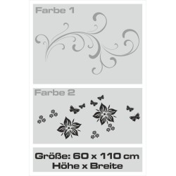 Wandaufkleber Wandtattoo Aufkleber Wand 2farbig Blumen Ranke Dekor Tattoo Musik Swing Noten Blüten Blumen Landschaft Rosen Liebe