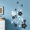 Wandaufkleber Wandtattoo Aufkleber Wand 2farbig Blumen Ranke Dekor Tattoo Musik Swing Noten Blüten Blumen Landschaft Rosen Liebe