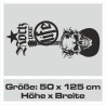 Wandaufkleber Wandtattoo Musik Bass Gitarre Sound Music Rock your Life Noten Notenschlüssel Kopfhörer DJ Totenkopf Disco Melodie