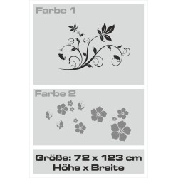 Wandaufkleber Wandtattoo Aufkleber Wand 2farbig Blumen Ranke Dekor Tattoo Musik Swing Noten Blüten Blumen Landschaft Rosen Liebe