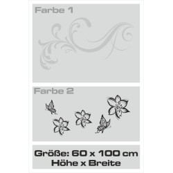 Wandaufkleber Wandtattoo Aufkleber Wand 2farbig Blumen Ranke Dekor Tattoo Musik Swing Noten Blüten Blumen Landschaft Rosen Liebe