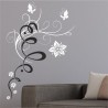 Wandaufkleber Wandtattoo Aufkleber Wand 2farbig Blumen Ranke Dekor Tattoo Musik Swing Noten Blüten Blumen Landschaft Rosen Liebe