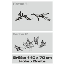 Wandaufkleber Wandtattoo Aufkleber Wand 2farbig Blumen Ranke Dekor Tattoo Musik Swing Noten Blüten Blumen Landschaft Rosen Liebe