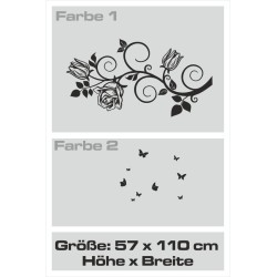 Wandaufkleber Wandtattoo Aufkleber Wand 2farbig Blumen Ranke Dekor Tattoo Musik Swing Noten Blüten Blumen Landschaft Rosen Liebe