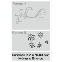 Wandaufkleber Wandtattoo Aufkleber Wand 2farbig Blumen Ranke Dekor Tattoo Musik Swing Noten Blüten Blumen Landschaft Rosen Liebe