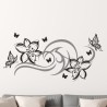 Wandaufkleber Wandtattoo Aufkleber Wand 2farbig Blumen Ranke Dekor Tattoo Musik Swing Noten Blüten Blumen Landschaft Rosen Liebe