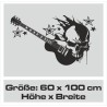 Wandaufkleber Wandtattoo Musik Bass Gitarre Sound Music Rock your Life Noten Notenschlüssel Kopfhörer DJ Totenkopf Disco Melodie
