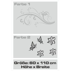 Wandaufkleber Wandtattoo Aufkleber Wand 2farbig Blumen Ranke Dekor Tattoo Musik Swing Noten Blüten Blumen Landschaft Rosen Liebe