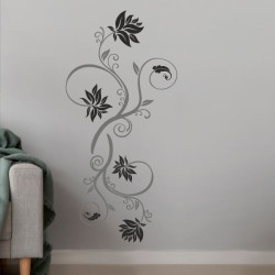 Wandaufkleber Wandtattoo Aufkleber Wand 2farbig Blumen Ranke Dekor Tattoo Musik Swing Noten Blüten Blumen Landschaft Rosen Liebe
