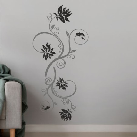 Wandaufkleber Wandtattoo Aufkleber Wand 2farbig Blumen Ranke Dekor Tattoo Musik Swing Noten Blüten Blumen Landschaft Rosen Liebe