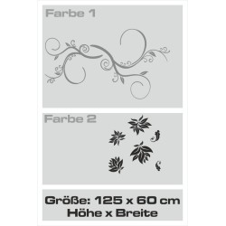 Wandaufkleber Wandtattoo Aufkleber Wand 2farbig Blumen Ranke Dekor Tattoo Musik Swing Noten Blüten Blumen Landschaft Rosen Liebe