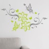 Wandaufkleber Wandtattoo Aufkleber Wand 2farbig Blumen Ranke Dekor Tattoo Musik Swing Noten Blüten Blumen Landschaft Rosen Liebe