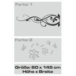 Wandaufkleber Wandtattoo Aufkleber Wand 2farbig Blumen Ranke Dekor Tattoo Musik Swing Noten Blüten Blumen Landschaft Rosen Liebe