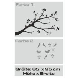 Wandaufkleber Wandtattoo Aufkleber Wand 2farbig Blumen Ranke Dekor Tattoo Musik Swing Noten Blüten Blumen Landschaft Rosen Liebe