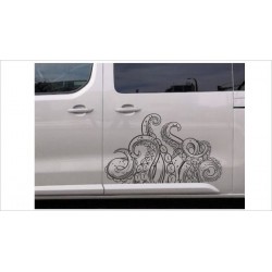 Krake Oktopus Tintenfisch Aufkleber SET Auto Car Sticker Meer Wasser