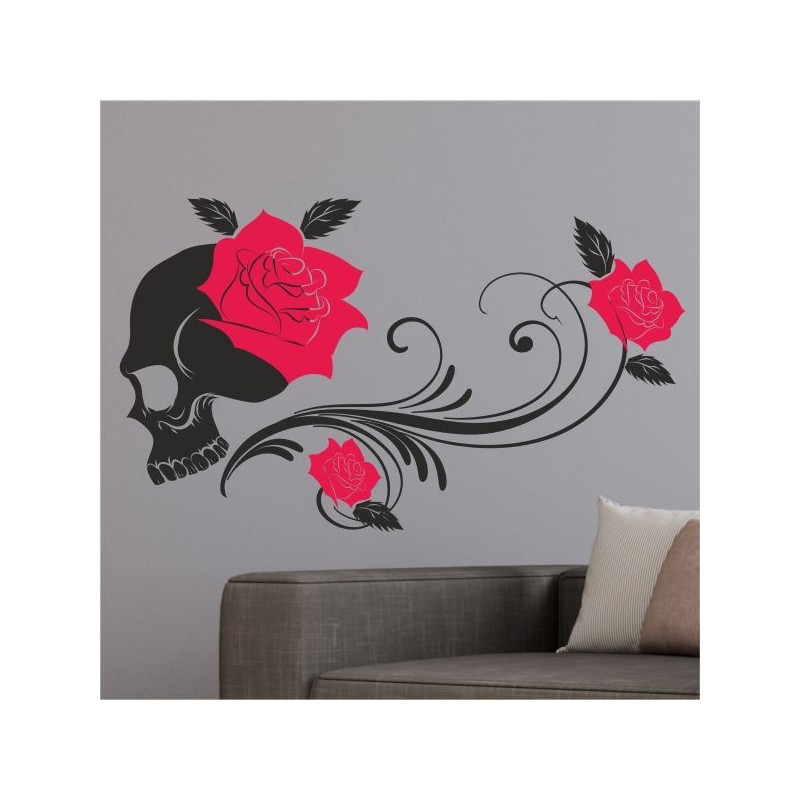 Wandaufkleber Wandtattoo Aufkleber Wand 2farbig Blumen Ranke Dekor Tattoo Musik Swing Noten Blüten Blumen Landschaft Rosen Liebe