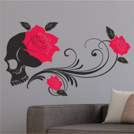 Wandaufkleber Wandtattoo Aufkleber Wand 2farbig Blumen Ranke Dekor Tattoo Musik Swing Noten Blüten Blumen Landschaft Rosen Liebe