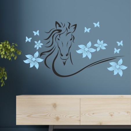 Wandaufkleber Wandtattoo Aufkleber Wand 2farbig Blumen Ranke Dekor Tattoo Musik Swing Noten Blüten Blumen Landschaft Rosen Liebe